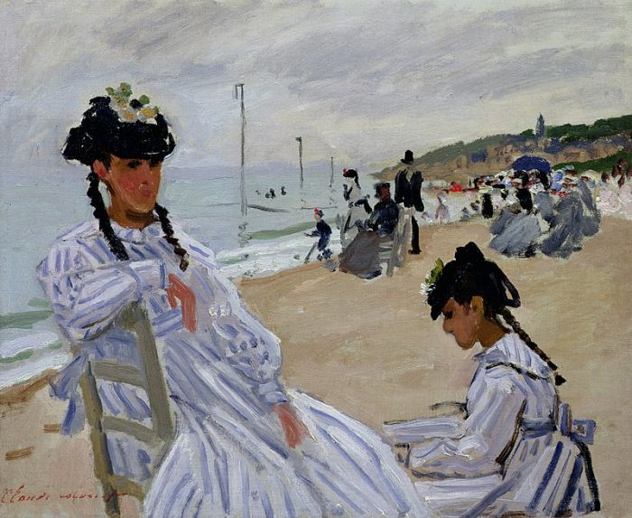 Oeuvre Monet Sur la plage  Trouville